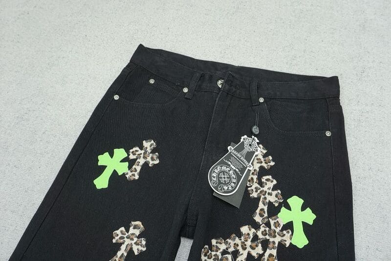 Calça Chrome Hearts Green & Leopard Cross