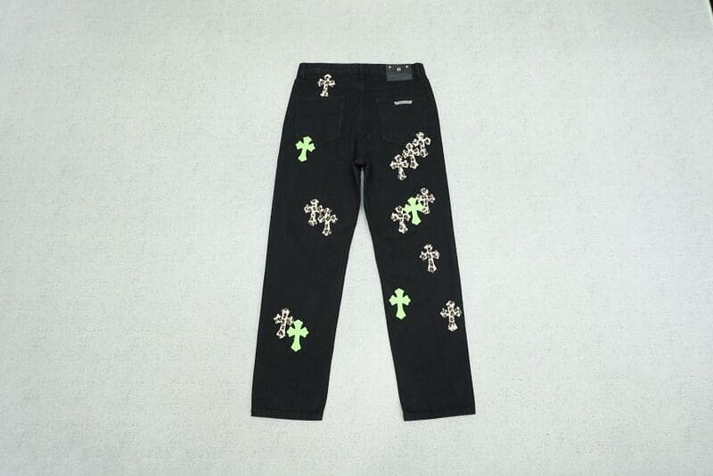 Calça Chrome Hearts Green & Leopard Cross